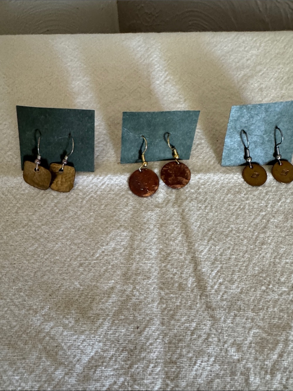 Handcrafted copper tone Drop Earrings - Unbranded